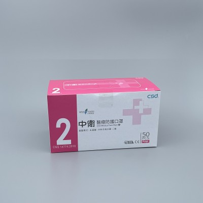 口罩(粉色,不織布 手術) 1盒50個