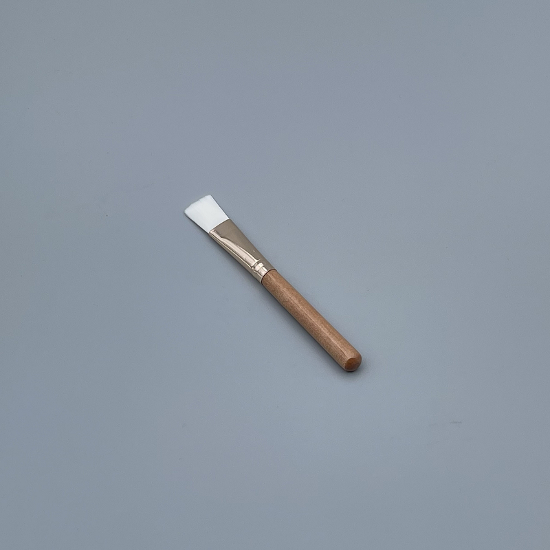 敷臉刷 薄型木柄白毛 金中束