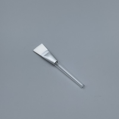 敷臉刷 中空薄型透柄白毛 霧銀中束 104-0093