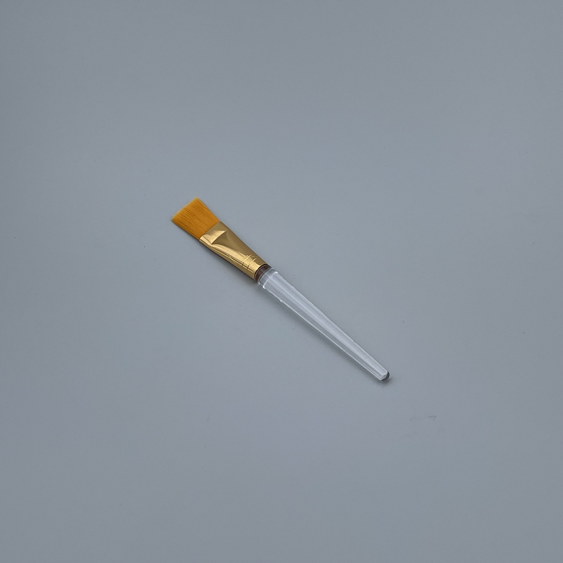 敷臉刷 透明柄橘刷毛 金中束