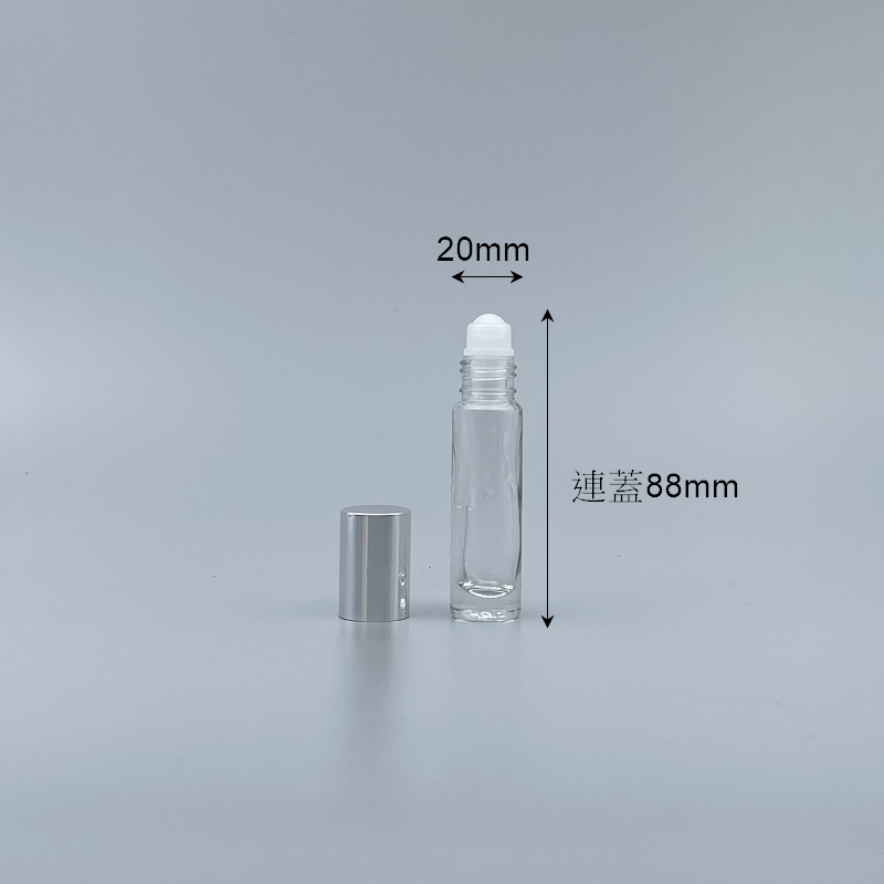 滾珠瓶 玻璃 8cc 鋼珠頭+金蓋