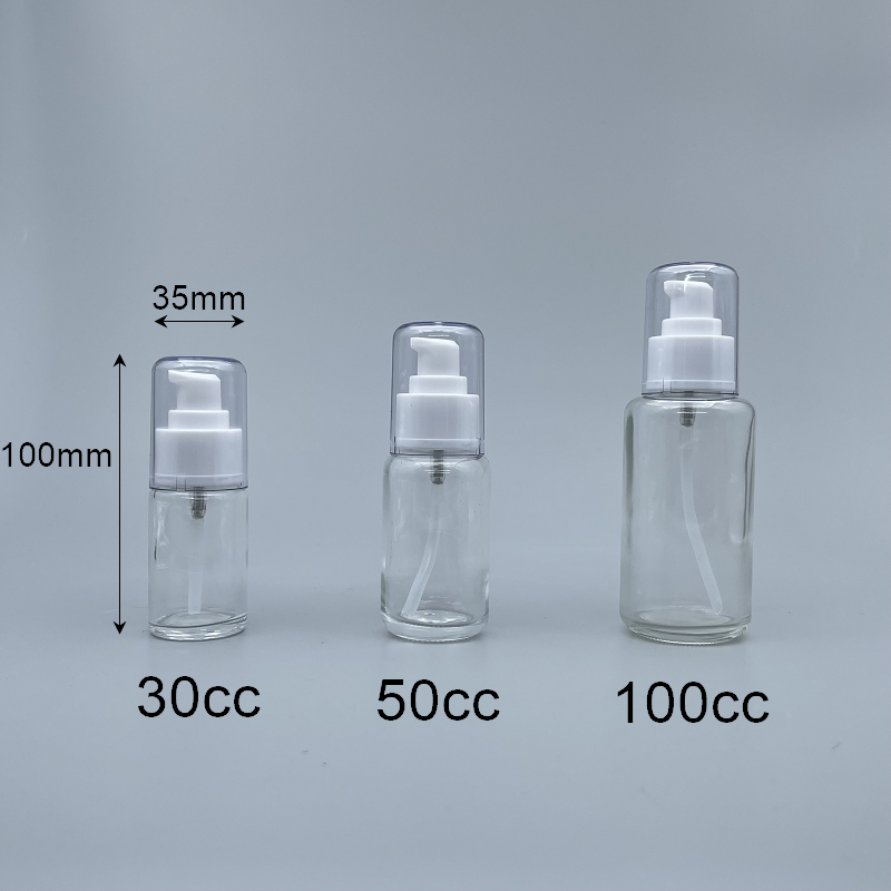 壓瓶 附蓋 透玻 30cc  蓋無滾邊 L-0350