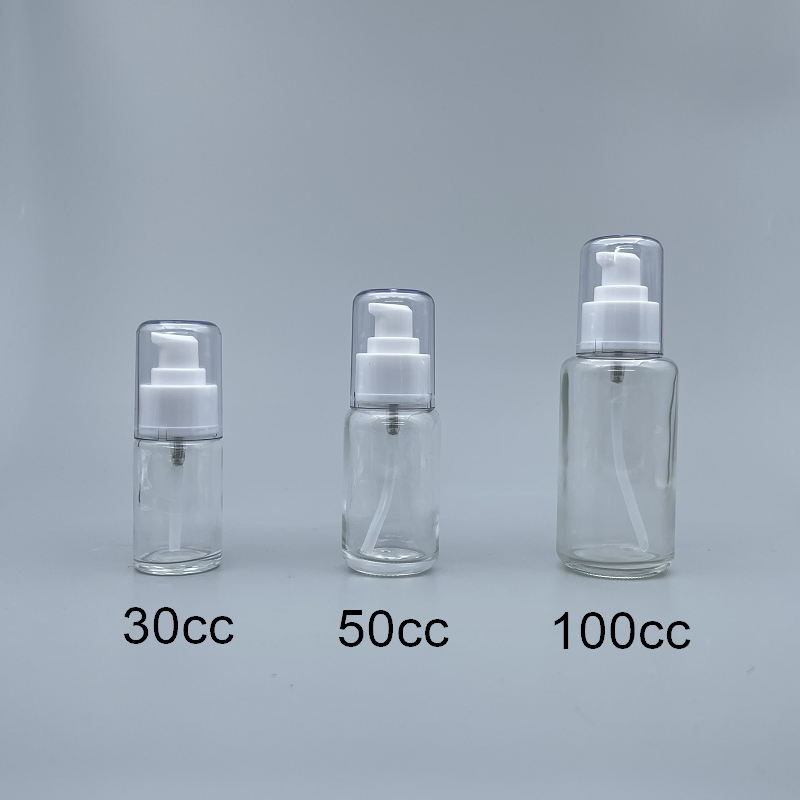 壓瓶 附蓋 透玻 30cc  蓋無滾邊 L-0350