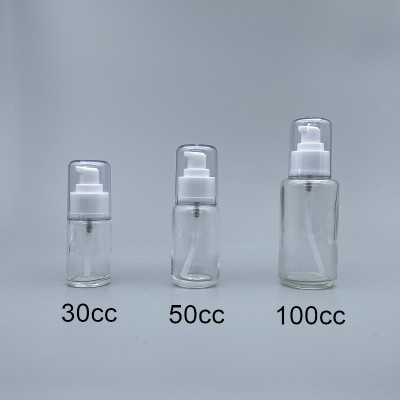壓瓶 附蓋 透玻 100cc  蓋無滾邊 L-1019