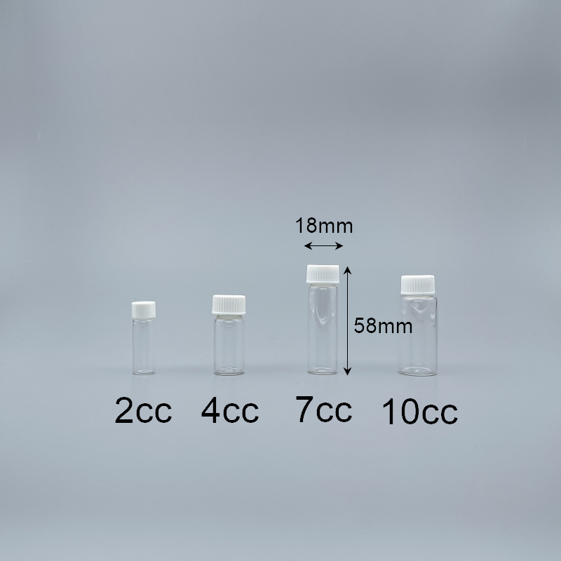 玻璃瓶 白蓋 透明7cc 17x55mm