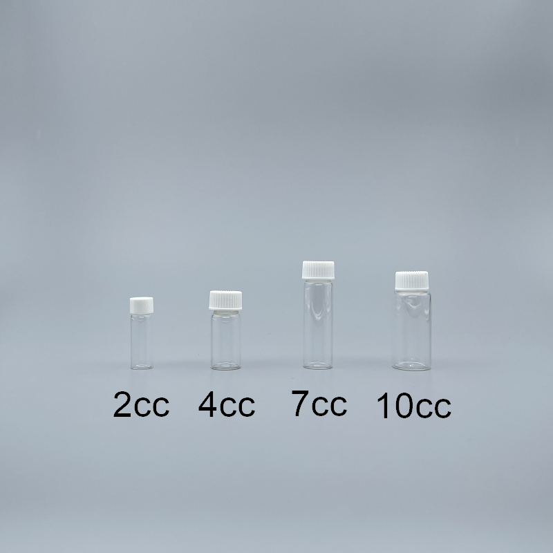 玻璃瓶 白蓋 透明7cc 17x55mm
