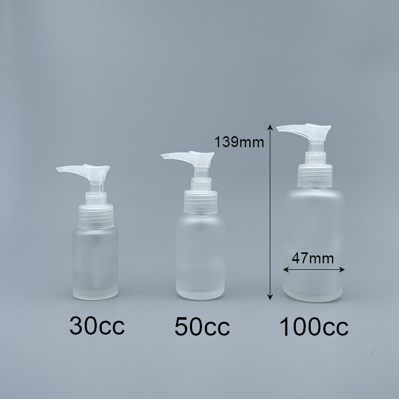 壓瓶 毛玻 100ml 白壓頭