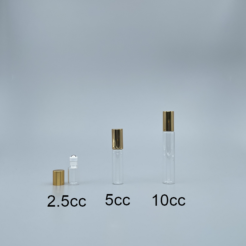 滾珠瓶 透明 10cc 鋼珠頭 金蓋 17x75mm