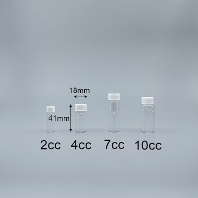 玻璃瓶 白蓋 透明4cc 17x37.5mm