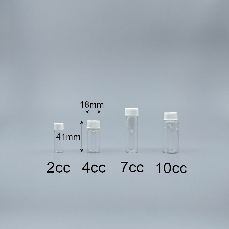 玻璃瓶 白蓋 透明4cc 17x37.5mm