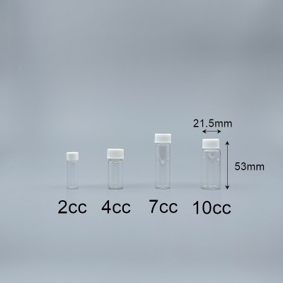 玻璃瓶 白蓋 透明10cc 21.5x50mm