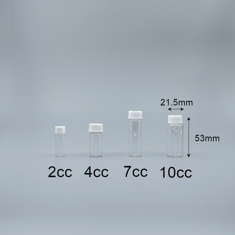 玻璃瓶 白蓋 透明10cc 21.5x50mm