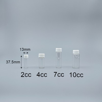 玻璃瓶 白蓋 透明2cc 12x36mm
