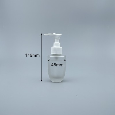 桃型 壓瓶 毛玻 50cc 本色壓頭