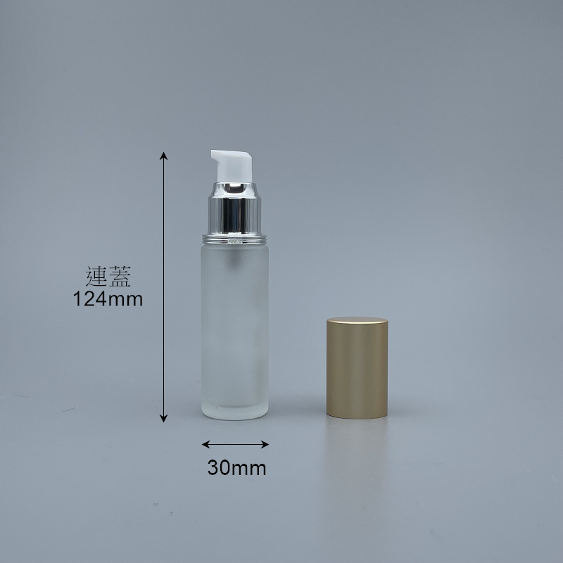 壓瓶 附蓋長瓶 霧金頭 24牙 30cc L-0332