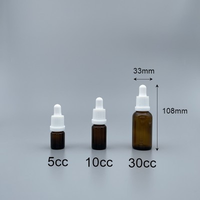精油滴瓶 茶色 白配件 30ml