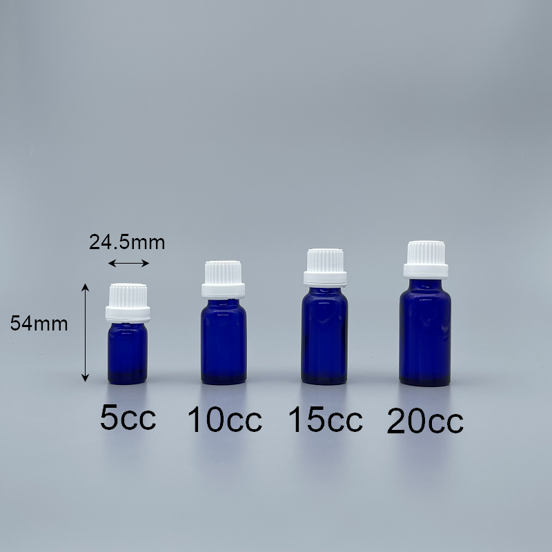 精油瓶 進口 藍 白大頭安全蓋 5cc