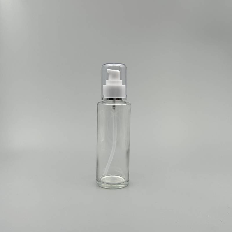 壓瓶 附蓋 透玻 120cc 蓋滾銀邊 L-1208