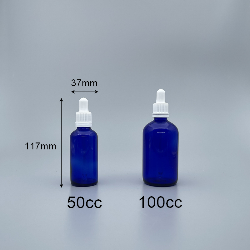 精油滴瓶 進口 藍色 白配件 50cc