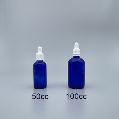 精油滴瓶 進口 藍色 白配件 100cc 7x101吸管