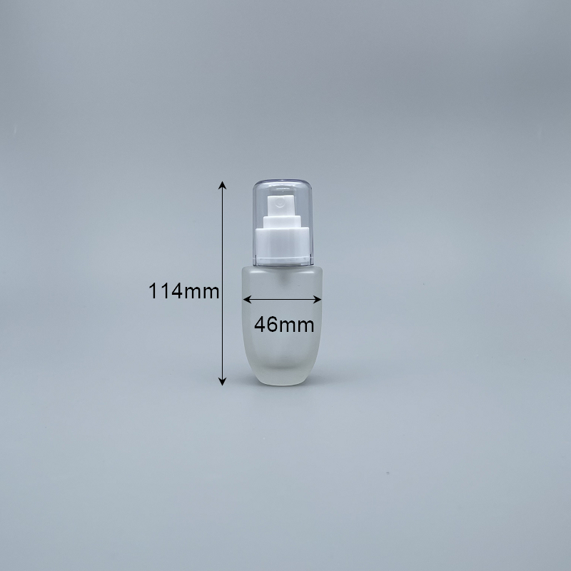 桃型 噴瓶 附蓋毛玻 50cc 蓋滾銀邊