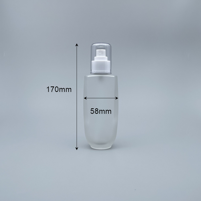 桃型 噴瓶 附蓋毛玻 150cc 蓋滾銀邊