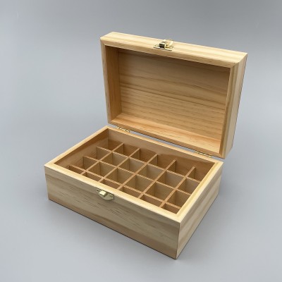 精油木盒 無鏡子 24格 台灣製原木色