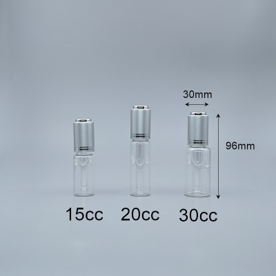 滴瓶 雷射霧銀 透明 30cc