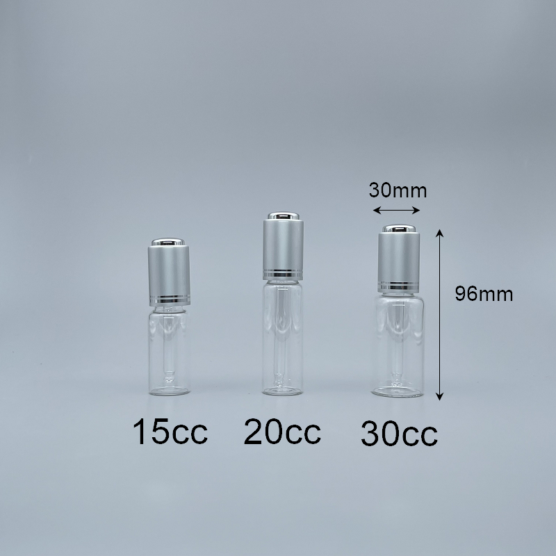 滴瓶 雷射霧銀 透明 30cc