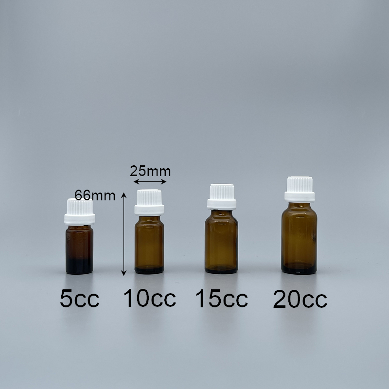 精油瓶 德國 茶色 白色大頭安全蓋 10cc