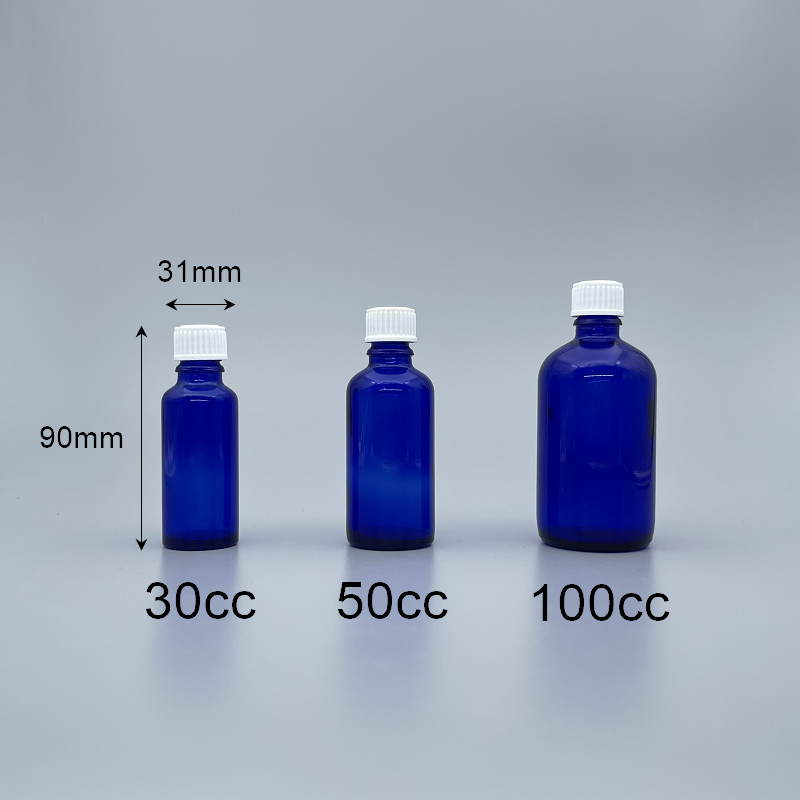 精油瓶 進口 藍 白蓋 30cc
