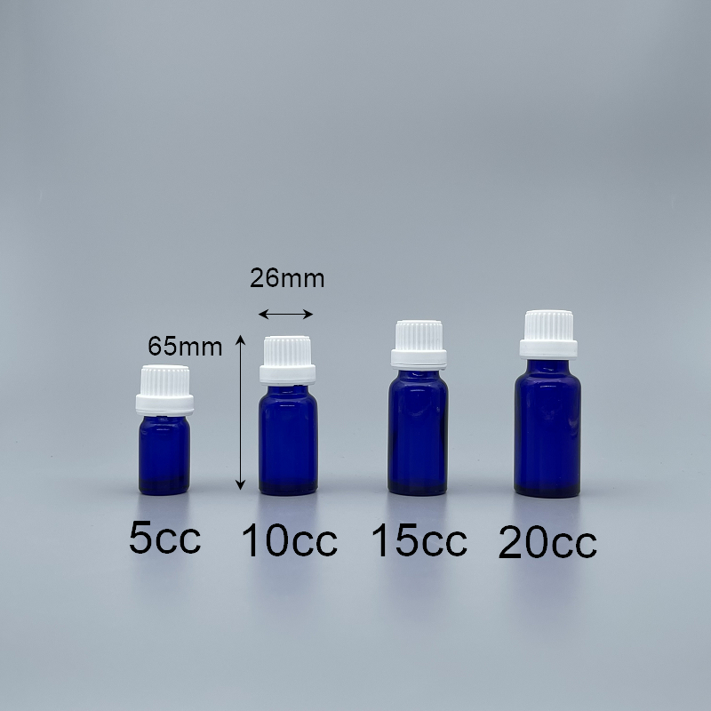 精油瓶 進口 藍 白大頭安全蓋 10cc 底TG