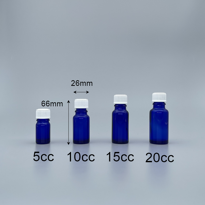 精油瓶 進口 藍 白蓋 10cc 底刻TG