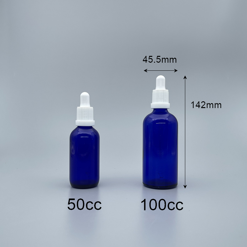 精油滴瓶 藍色 白配件 100ml