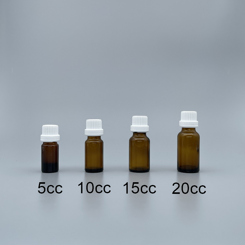 精油瓶 德國 茶色 白色大頭安全蓋 20cc