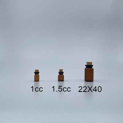 軟木塞瓶 合成木 茶 1cc 12x23mm