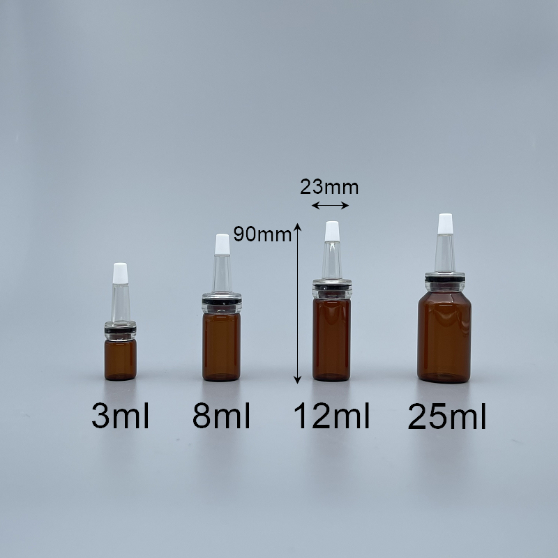 精華液瓶 茶 22x55+PVC膠帽 12ml
