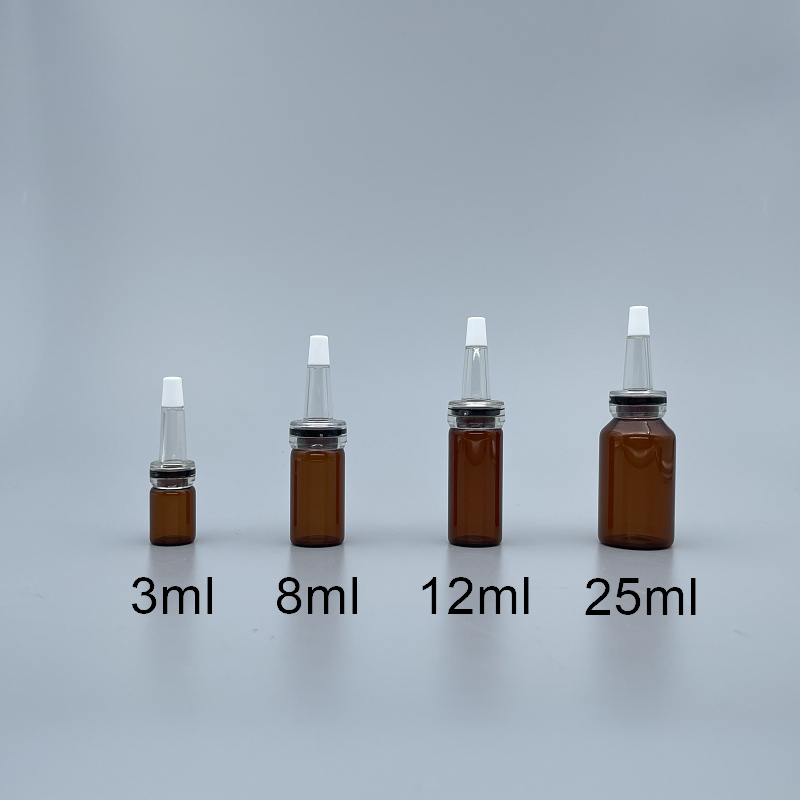 精華液瓶 茶 22x55+PVC膠帽 12ml