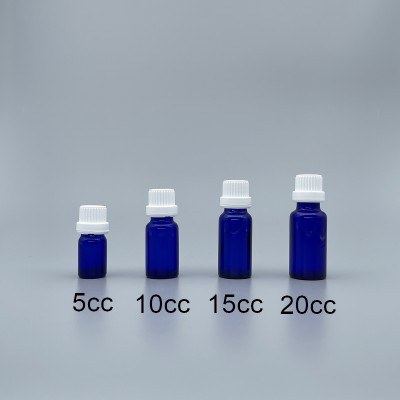 精油瓶 進口 藍 白大頭安全蓋 15cc