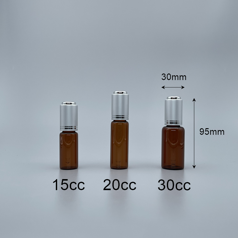 滴瓶 雷射霧金 茶玻 30cc