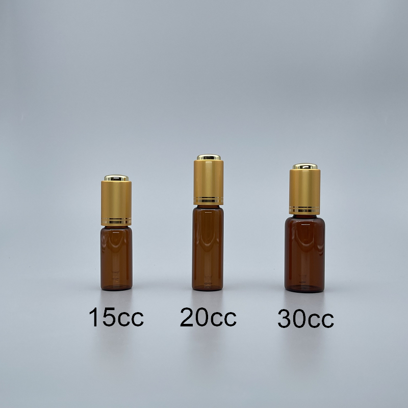 滴瓶 雷射霧金 茶玻 30cc