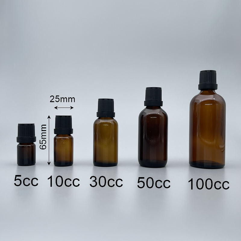 精油瓶 茶色 黑色安全蓋 10cc