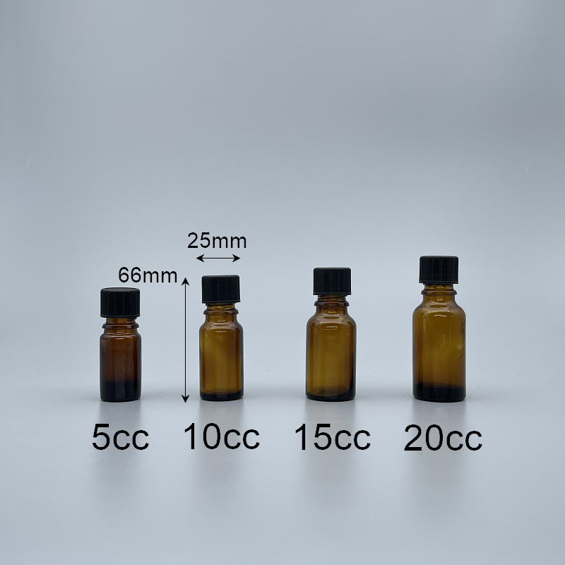 精油瓶 德國 茶 黑蓋 10cc