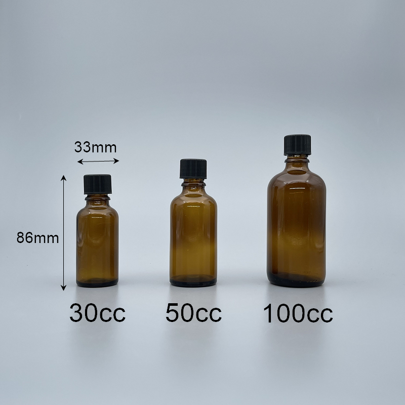 精油瓶 德國 茶 黑蓋 30cc