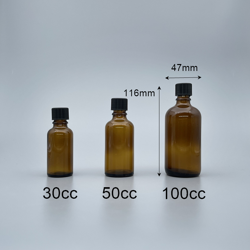 精油瓶 德國 茶 黑蓋 100cc