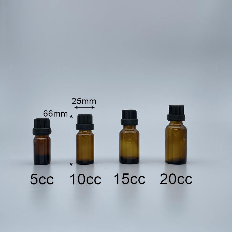 精油瓶 德國 茶色 黑色大頭安全蓋 10cc