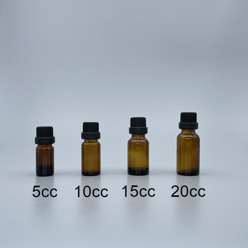 精油瓶 德國 茶色 黑色大頭安全蓋 10cc