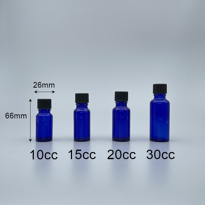 精油瓶 進口 藍 黑大頭安全蓋 10cc 底TG