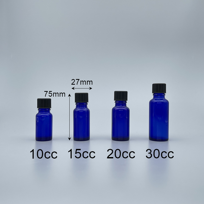 精油瓶 進口 藍 黑大頭安全蓋 15cc
