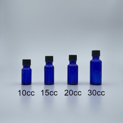 精油瓶 進口 藍 黑蓋 30cc